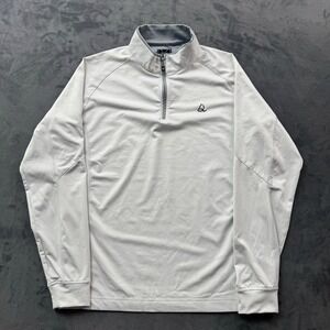 Deolax Mens Golf Pullover Quarter Zip Long Sleeve Light Gray Size Medium